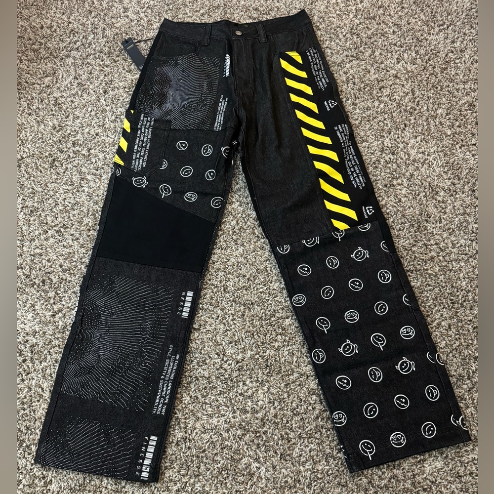 Finesse Jacko Printed Patchwork Jeans
